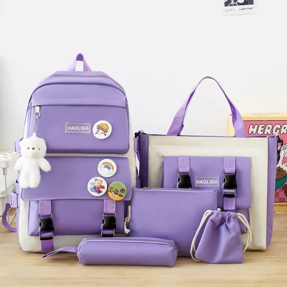4 pièces/ensemble grande capacité 4 en 1 sac à dos respirant sac d'école décontracté multifonction sac à dos scolaire collège sac à dos lycée