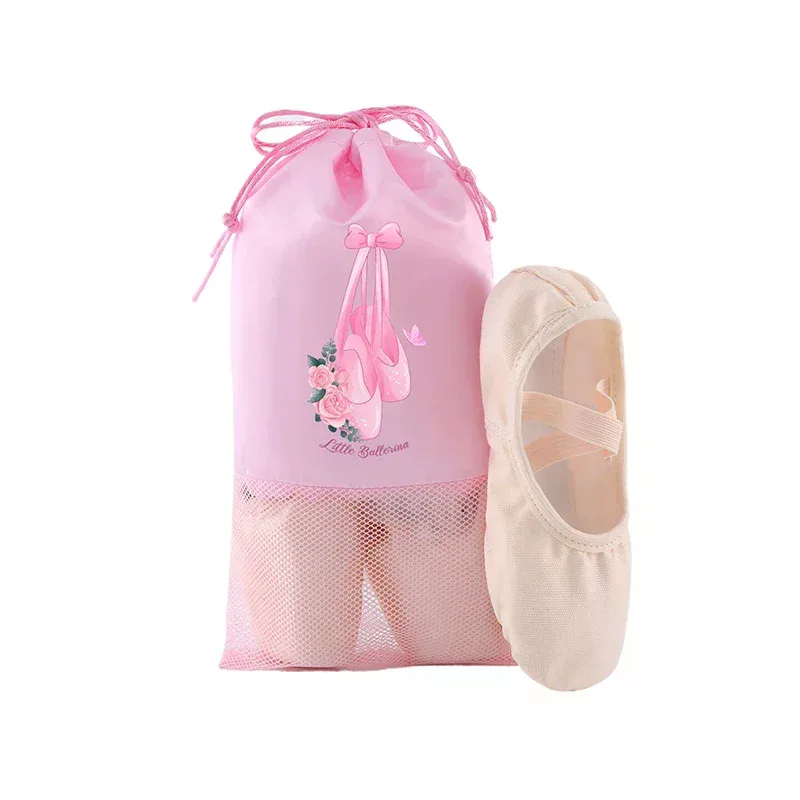 sac de danse portable en maille respirante, pochette de rangement pour chaussures, sacs organisateurs de ballet pour filles, pochettes à chaussures, sac à cordon pour chaussures de danse