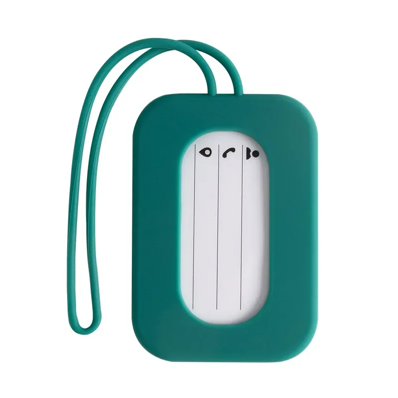 étiquettes de bagage de voyage en silicone, porte-nom et porte-carte d'identité, étiquette de valise de couleur unie, étiquette de bagage d'embarquement, accessoires de voyage