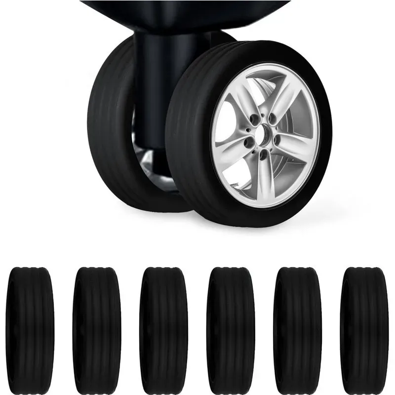 ensemble de 8 protections de roues de valise en silicone, protège-roues de valise, manchons de roues en silicone pour sacs de voyage