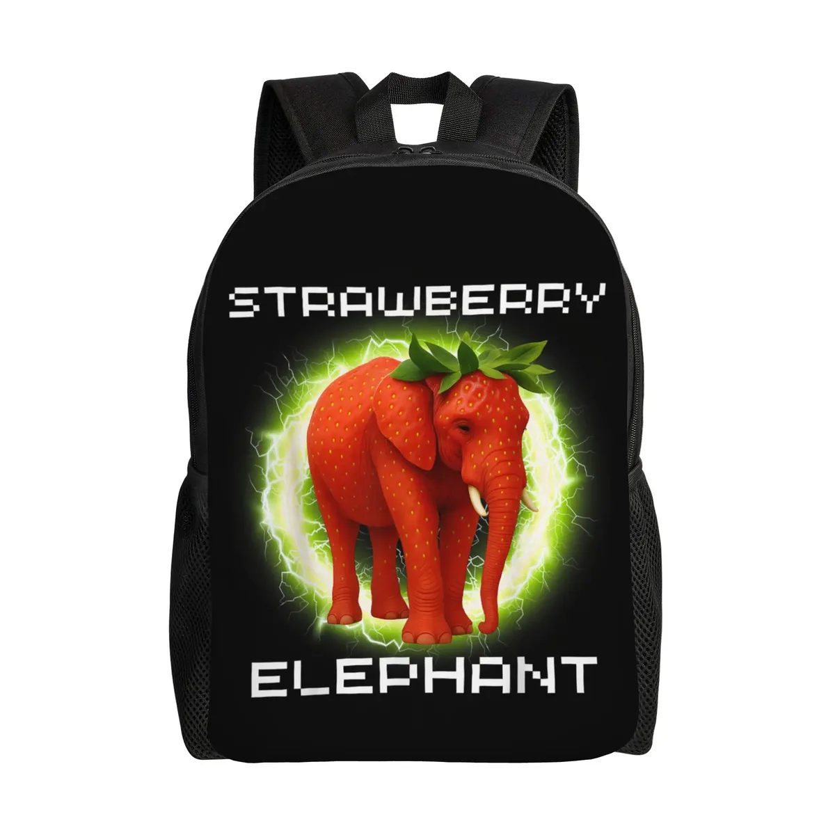 sac à dos tendance et durable pour étudiants et professionnels, motif meme 'strawberry elephant italian brainrot', amusant, pour hommes et femmes, sac à bandoulière pour ordinateur portable