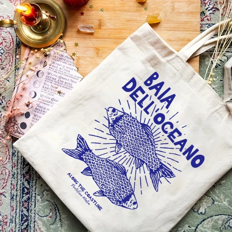 sac fourre-tout en toile chic vintage, 1 pièce, tissu léger et durable pour le travail, l'école, le shopping, sac de transport quotidien, cadeaux