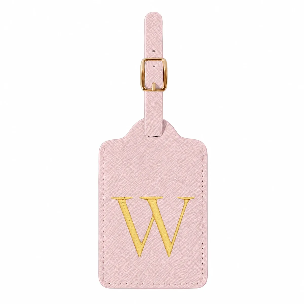 étiquette de bagage rose à 26 lettres, adaptée pour la plage, les vacances d'été, la rentrée scolaire et d'autres occasions.