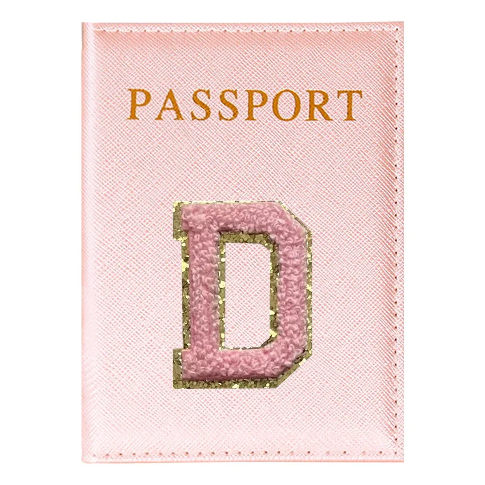 porte-passeport série lettres roses plan aérien accessoires de voyage couverture d'identité portable carte bancaire passeport affaires portefeuille en polyuréthane