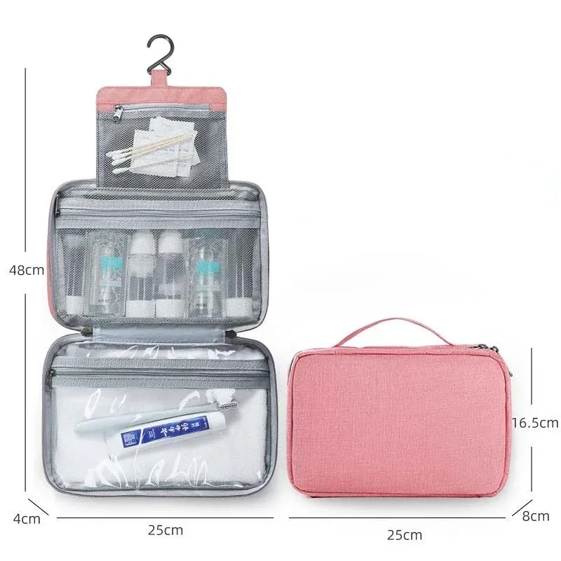 trousse de toilette pliable et étanche pour voyage, séparation sèche et humide, sac de rangement pour cosmétiques, sac à cosmétiques de grande capacité