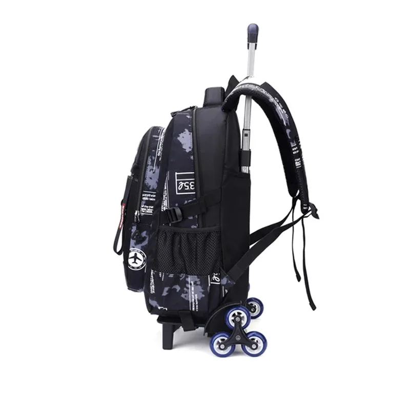 sac de chariot d'école pour adolescents garçon enfants étudiant sac à dos roulant sac d'école avec roues sac à dos à roulettes de voyage sacs de livre