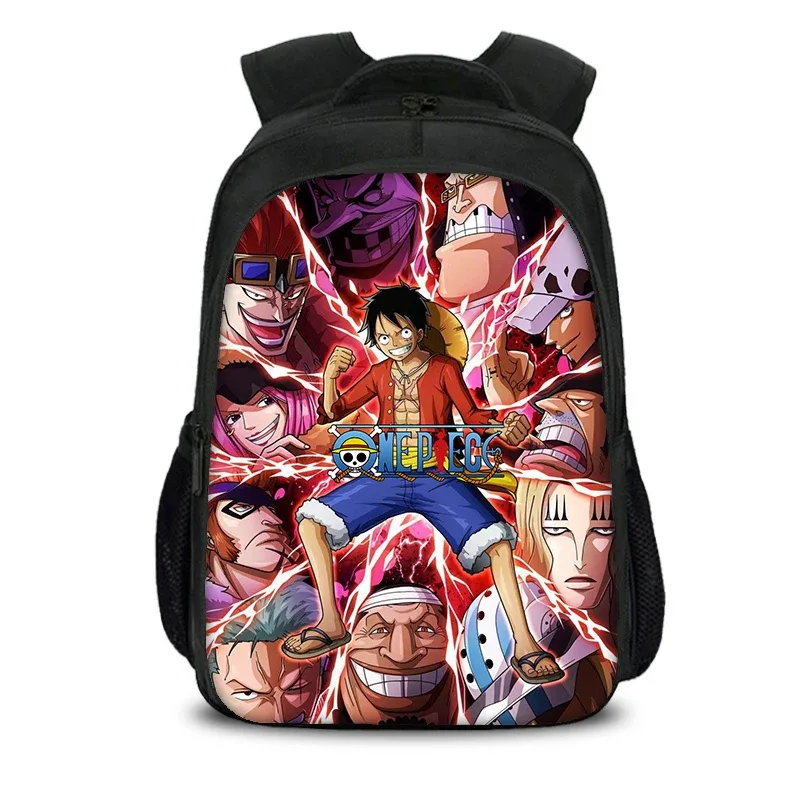sac à dos double couche de grande capacité one piece monkey d. luffy, sacs d'école pour étudiants, sac à dos de voyage pour filles et garçons
