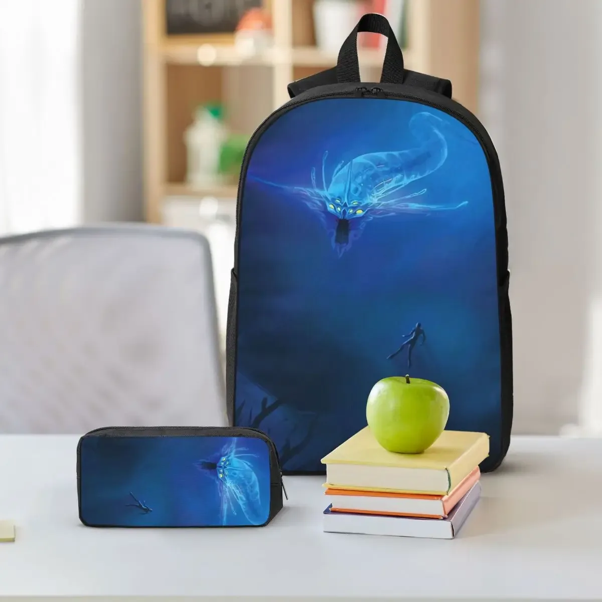 subnautica ghost léviathan sac à dos étudiant bookbag sac d'école ordinateur sacs à bandoulière 3ps sac à déjeuner isolé trousse à crayons