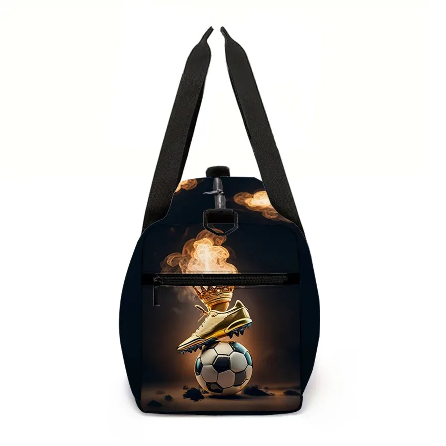grand sac de voyage flame football, sac fourre-tout multifonctionnel, sacs à main imperméables, sacs de sport pour garçons/filles, sac de fitness pour enfants