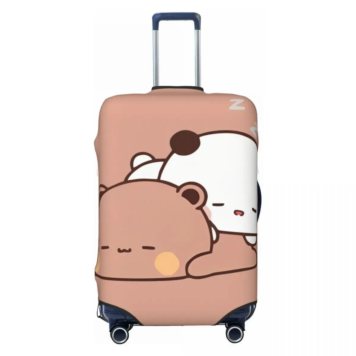 housse de valise peach and goma bubu dudu, motif ours mignon, pour voyage en avion, protection pratique pour bagages