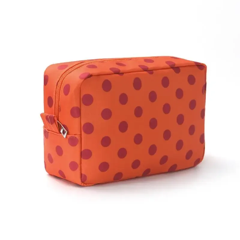 trousse de maquillage à pois, trousse de toilette de voyage étanche avec fermeture éclair, étui pour pinceaux de maquillage