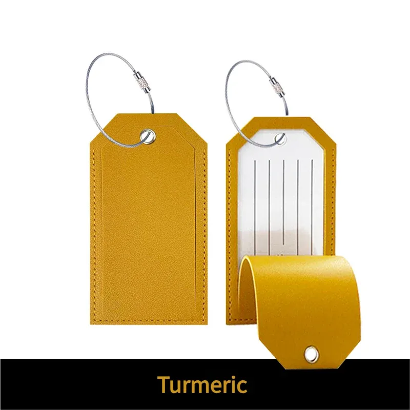 étiquette de bagage en cuir pu personnalisée avec boucle en fil d'acier - identificateur de sac de voyage personnalisé pour les voyages en avion