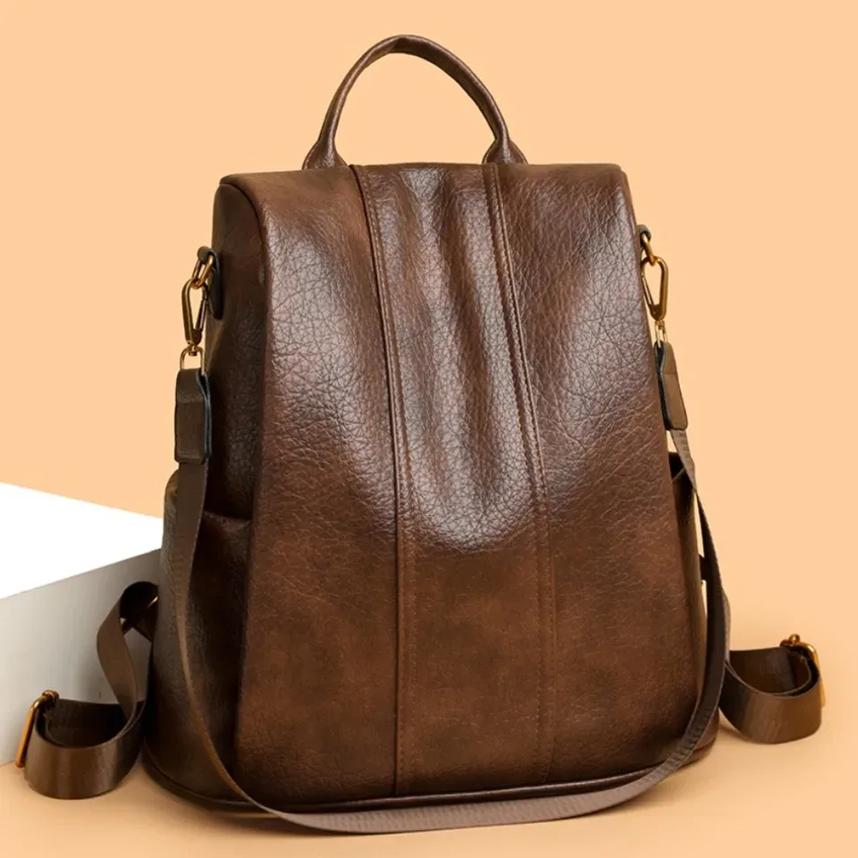 sac à dos antivol grande capacité, sacs à dos décontractés pour femmes et filles, sacs à dos de voyage en cuir souple de qualité supérieure, sacs à bandoulière