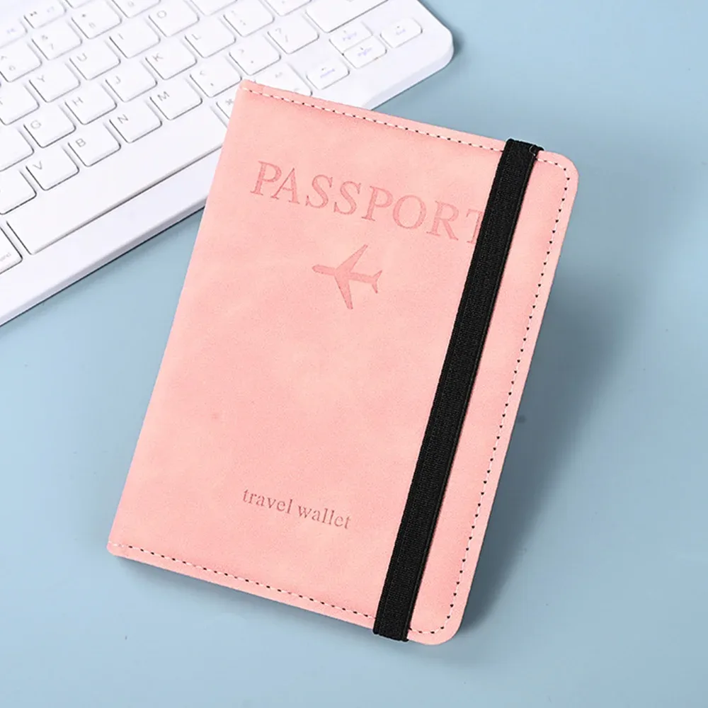 porte-passeport, couverture de passeport avec emplacement pour cartes de crédit, étui portefeuille pour passeport, indispensable pour les voyages, blocage rfid, en cuir, pour voyage a