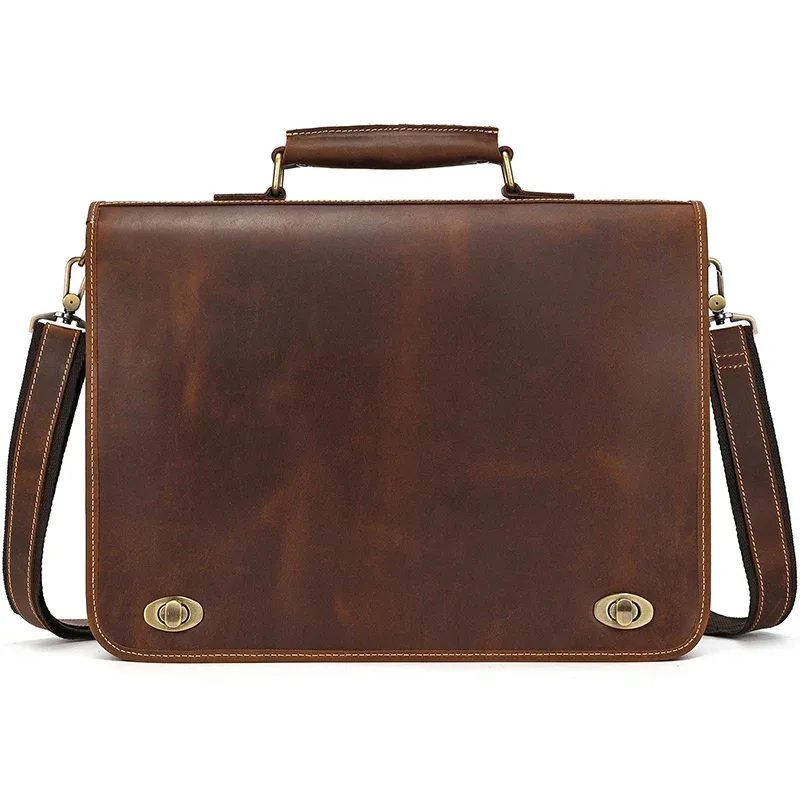 sac pour ordinateur portable en cuir véritable personnalisé pour hommes, étui à bombes de voyage d'affaires, sac lancé, sacs en cuir pour le travail de bureau, sac fourre-tout