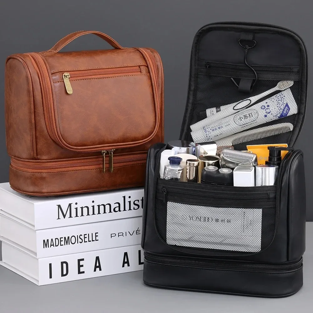 Trousse de toilette d'affaires transfrontalière pour hommes, sac de maquillage étanche multifonctionnel haut de gamme de grande capacité, sac de rangement à main