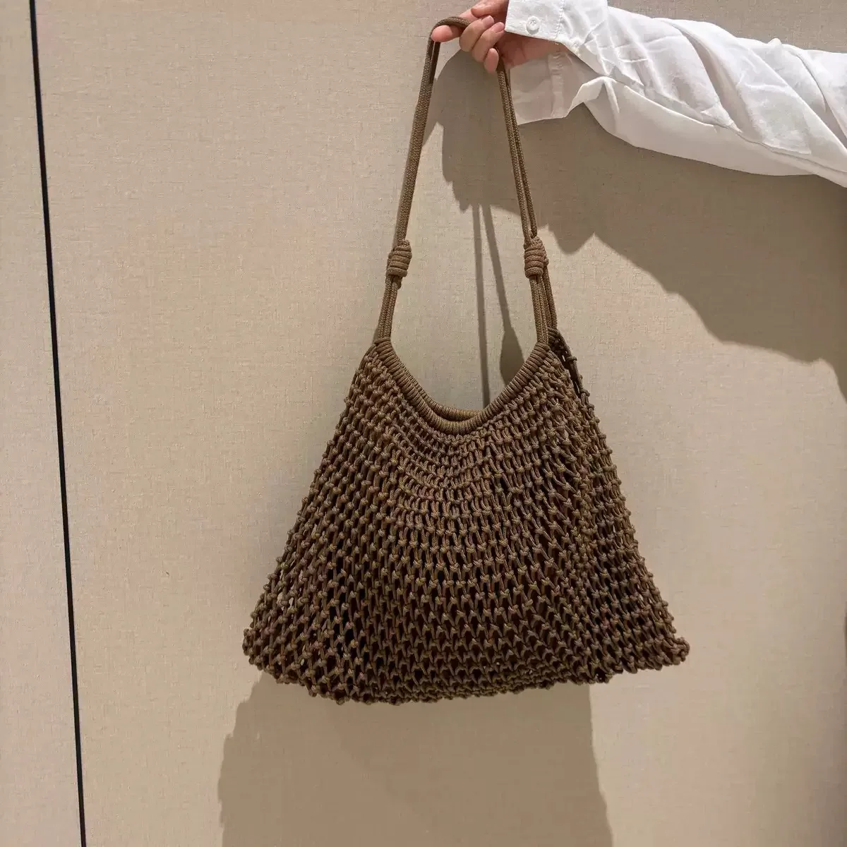 sac à bandoulière de plage en paille tressée ajourée grande capacité pour femme, nouvelle collection été 2026
