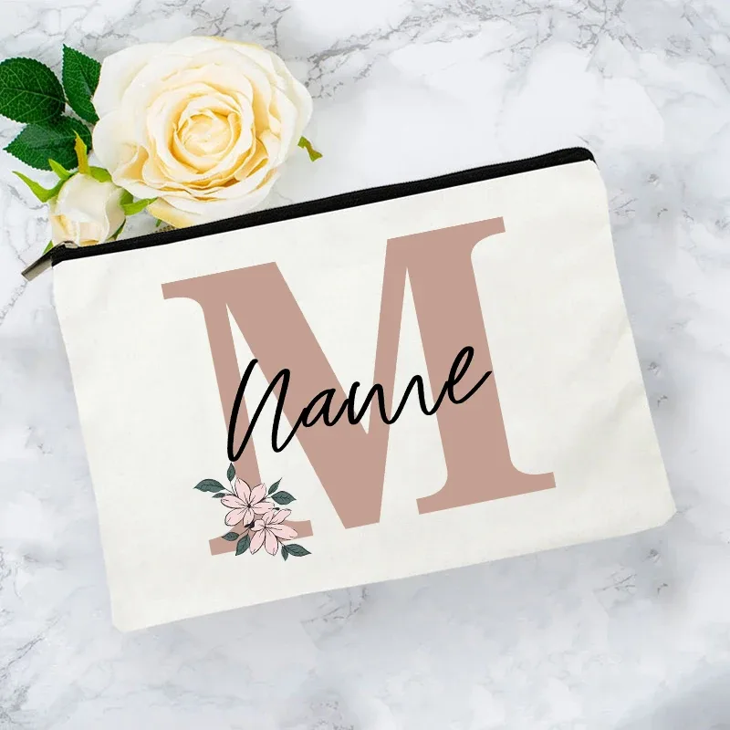 trousse de toilette personnalisée avec nom, impression de lettres, essentiels de voyage pour enfants, trousse à crayons pour l'école et le bureau, cadeau pour enseignant