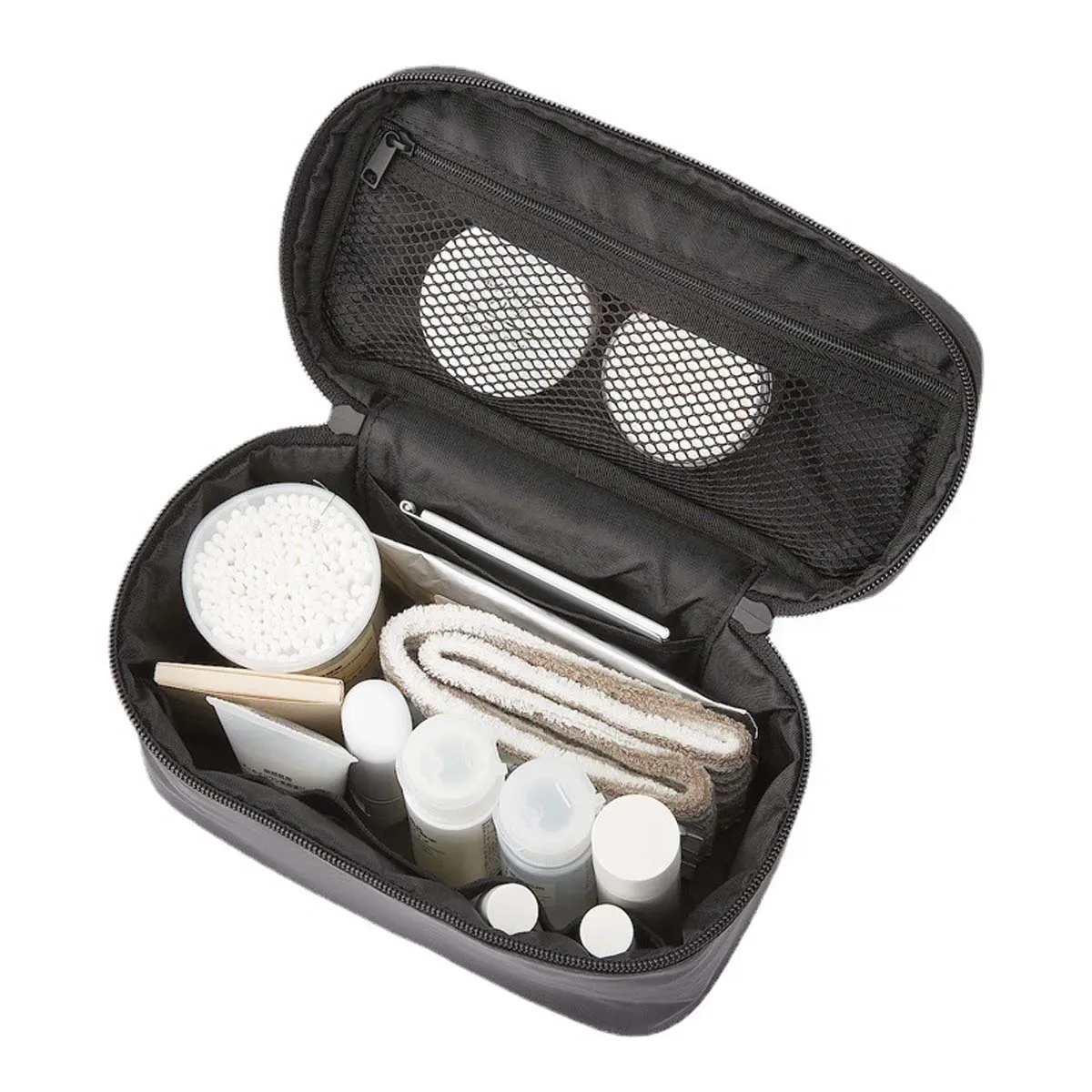 trousse de maquillage tridimensionnelle premium sans logo, cosmétiques de voyage, trousse de maquillage en nylon pour femmes, trousse de cosmétiques de grande capacité