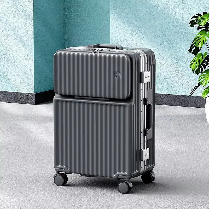 klqdzms valise de cabine multifonctionnelle à ouverture frontale 20/22/24/26 pouces avec compartiment pour ordinateur portable pour femme