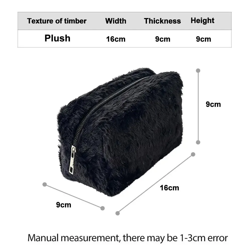 trousse de maquillage en peluche de grande capacité, organiseur de toilette portable pour les voyages et l'usage quotidien 