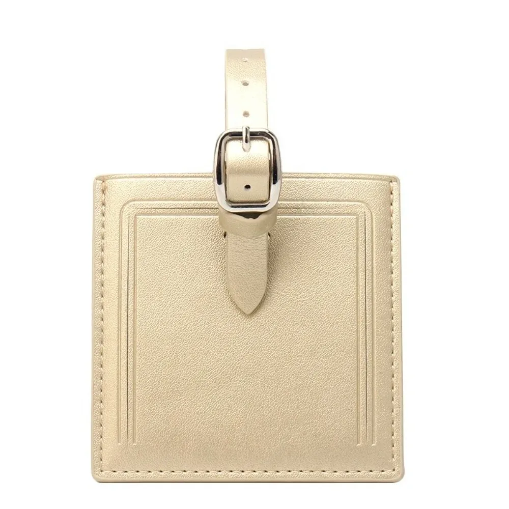 étiquettes de bagages carrées en cuir, étiquettes de voyage portables universelles avec signature, étiquette d'adresse pour bagages en papier pour hommes et femmes