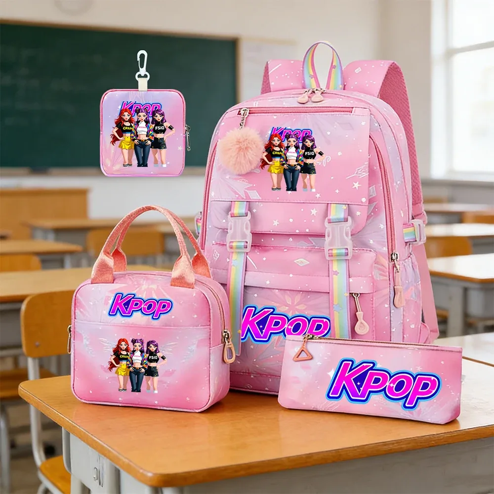 Ensemble de 4 sacs à dos à motif de groupe de filles K-POP, le cadeau parfait pour les fans de K-POP