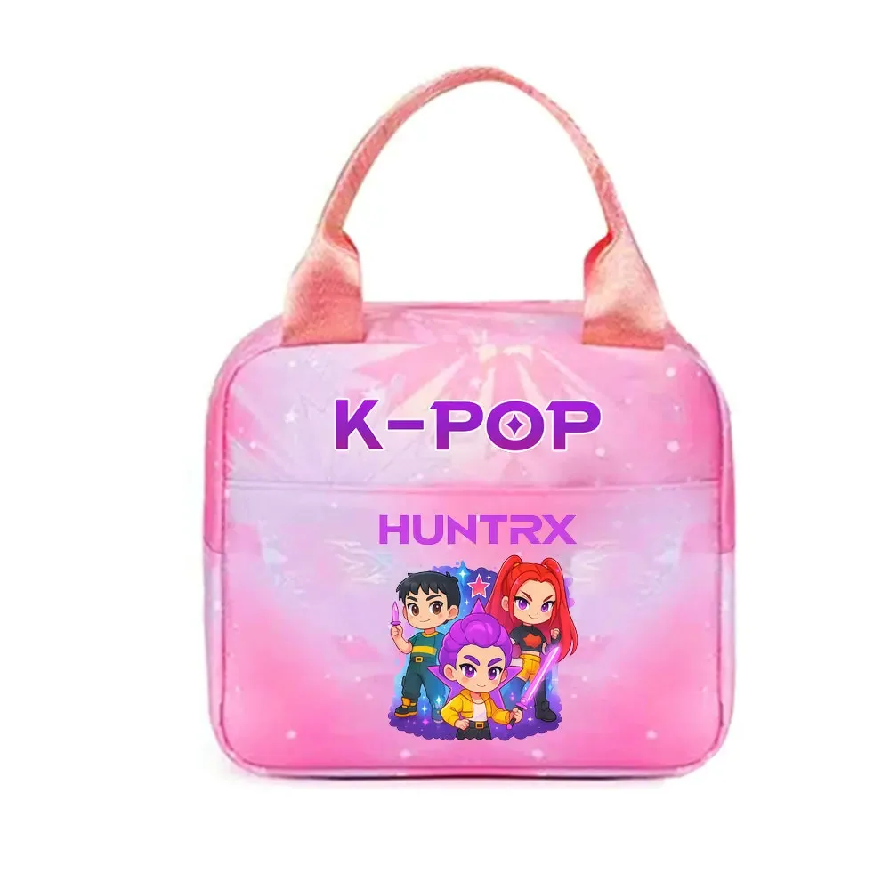 kpop demon hunters office workers avec sac à déjeuner portable isolé de grande capacité, sac à bandoulière à double usage