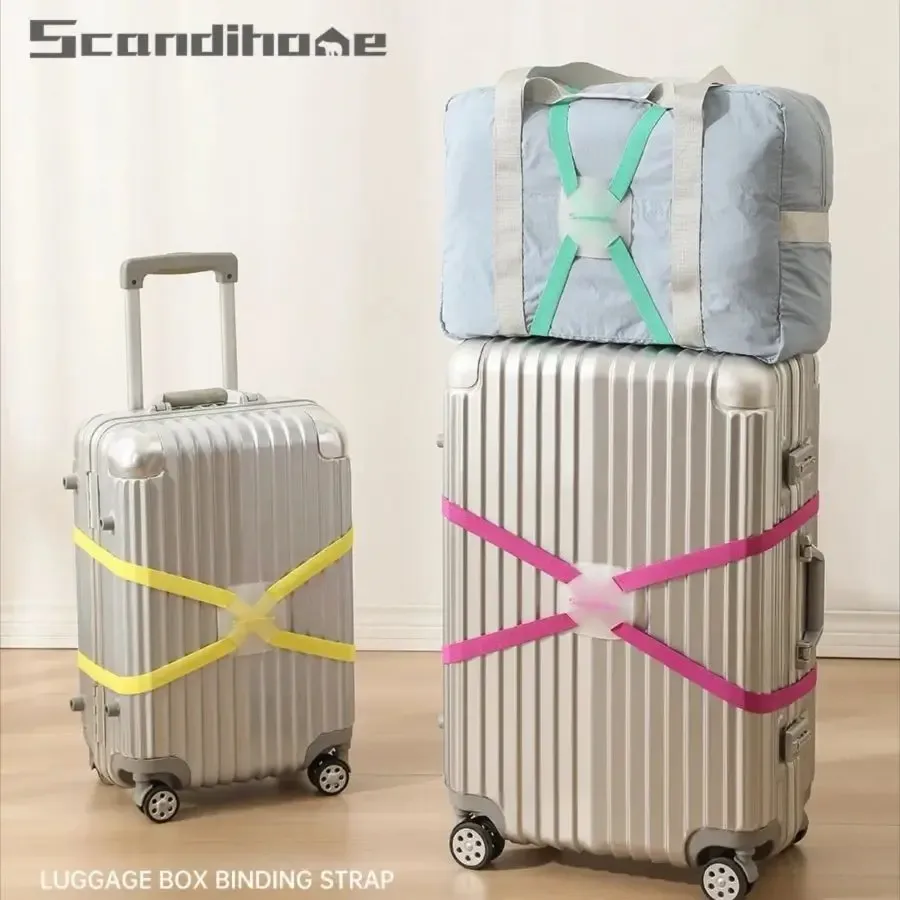 SCANDIHOME sangle de bagage de voyage ceintures de valise réglables bagages croisés valise boucle d'emballage sangle élastique protéger cravate