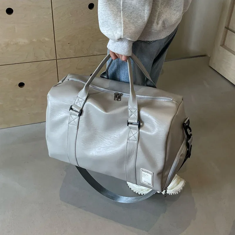 sac de sport en cuir de mode avec paquet de chaussures pour hommes et femmes bagages sac de voyage sport gym fitness sac à main hommes sac à bandoulière