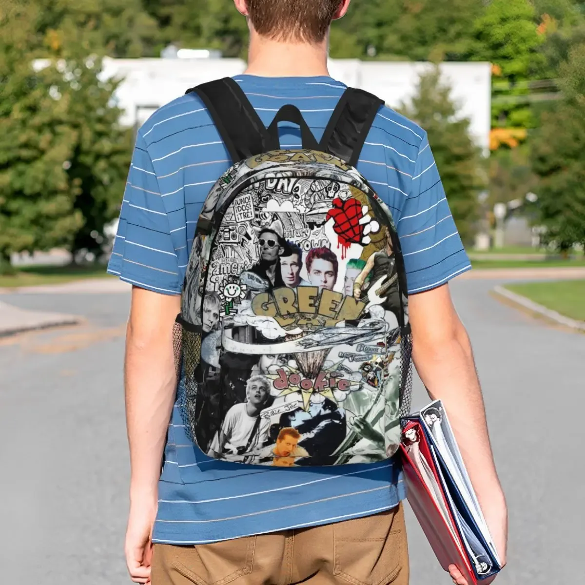 green day rock band tour sac à dos étudiant garçons filles bookbag enfants sac d'école ordinateur portable sacs à bandoulière pour hommes femmes