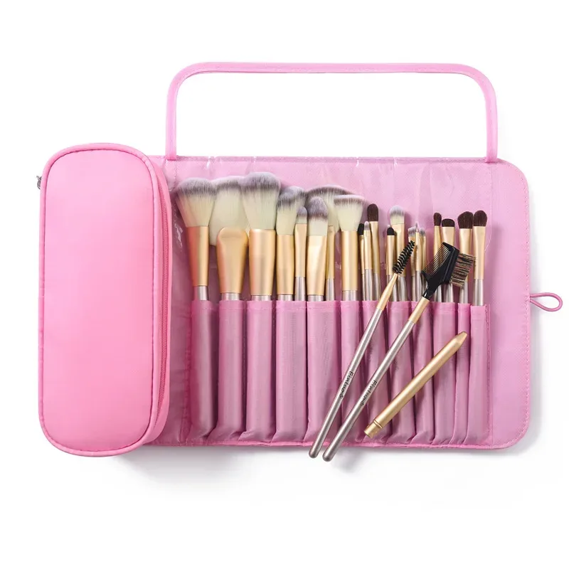 trousse de maquillage imperméable en nylon pour femme, sac à pinceaux cosmétiques, trousse de voyage, outils de pinceaux, sacs à roulettes