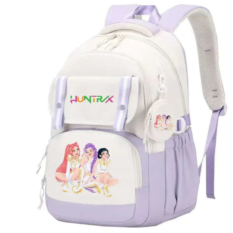 mochila kpop demon hunters – sac à dos imprimé léger, cartable pour fille, sac de voyage décontracté pour les déplacements