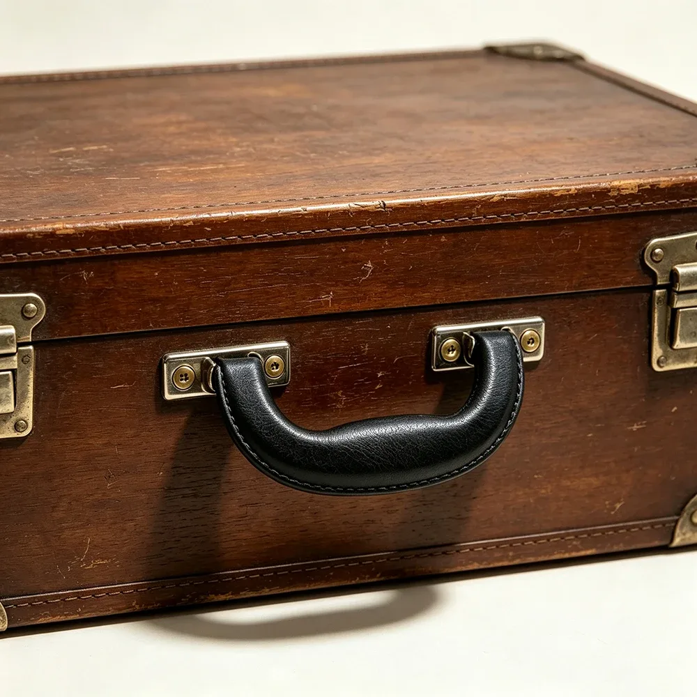 accessoires de bagages de style antique pour la décoration intérieure, poignées vintage en plastique imitation cuir pour valises