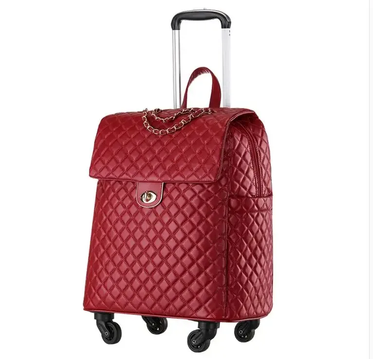 sac à bagages à roulettes en pu pour femme, bagage à roulettes, valise à roulettes, cabine, voyage, nouveau, 2020