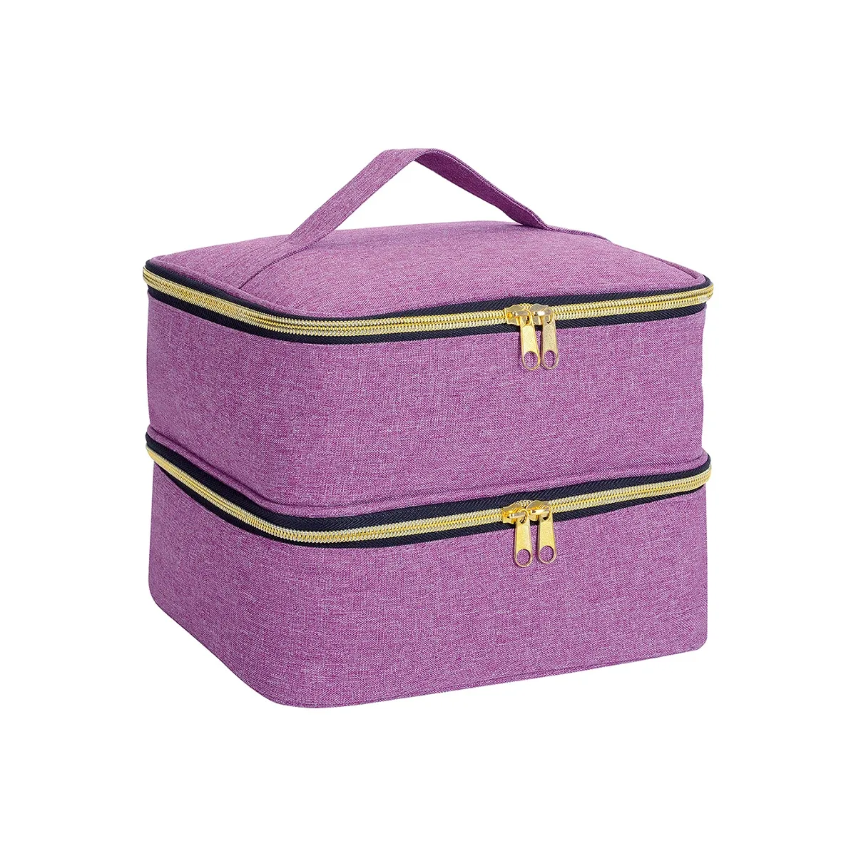 organisateur de vernis à ongles, sac fourre-tout de rangement cosmétique double couche portatif pour les amateurs d'ongles, peut stocker des outils à ongles, du gel de vernis à ongles, d