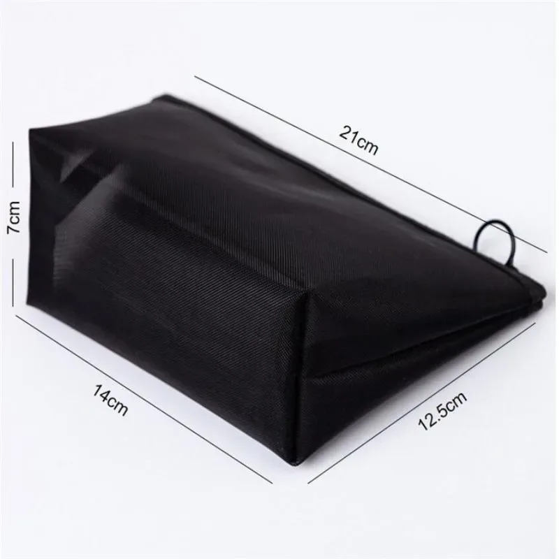 sac à cosmétiques noir pour femmes et hommes, 1 pièce, organisateur de voyage transparent, petits et grands sacs de toilette noirs, pochette de maquillage