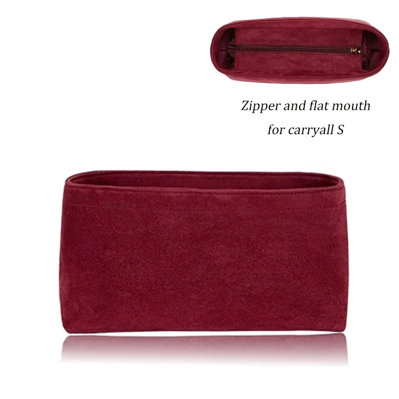 organisateur de sac en velours doux, insert rouge assorti pour sac de transport, doublure intérieure résistante à la décoloration, maintient la forme du sac, rangement tridimensionnel et soigné