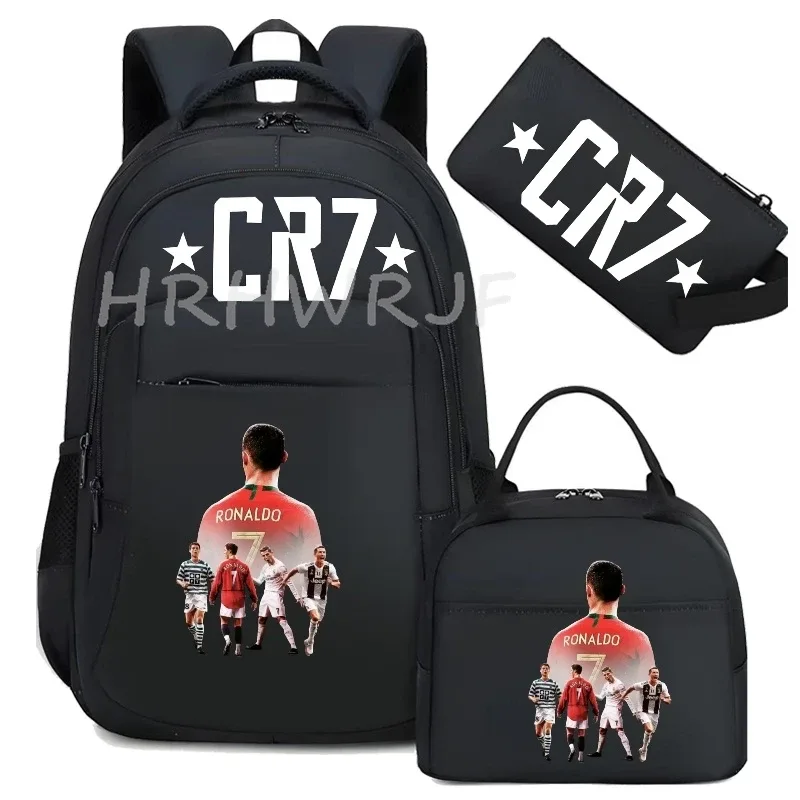 sacs à dos de sport cr7, 3 pièces, camouflage, double épaule, pour ordinateur portable, grande capacité, pour femmes et hommes, voyage, mochila pour usage occasionnel
