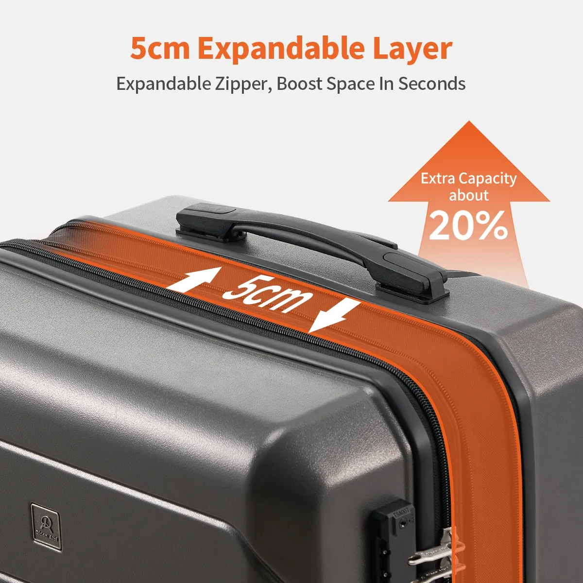 valise extensible dicon aibi en abs avec serrure tsa, idéale pour les voyages d'affaires et les déplacements internationaux