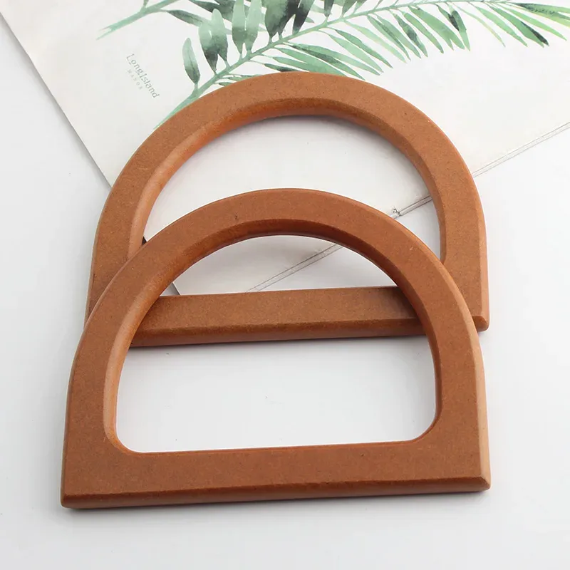 sac en bois simple et élégant, poignée en forme de d, pièces de rechange, portefeuille, sac à main, poignée de sac artisanal, 2 pièces