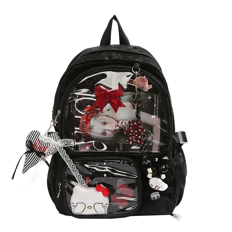 nouveau sac à dos décontracté de style coréen pour femme, sac à dos transparent y2k, sac ita kawaii doux et mignon