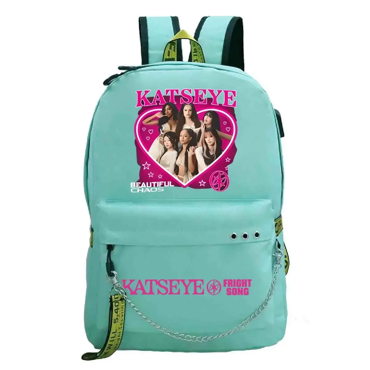 sac à dos harajuku imprimé kpop katseye tendance, sac d'école pour fille, sacoche pour ordinateur portable, sac de voyage pour femme et homme, sac à dos quotidien
