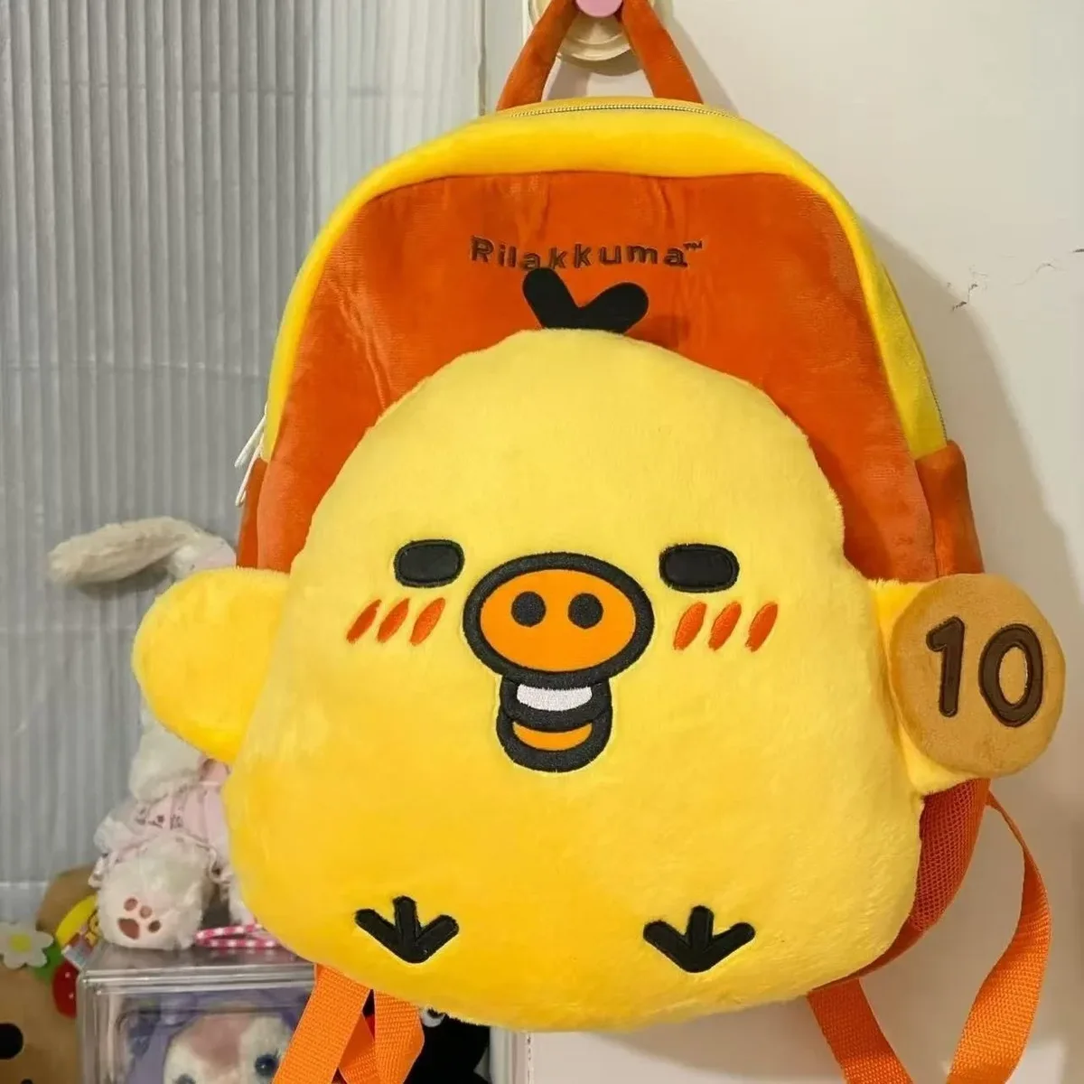 sac à dos en peluche kawaii rilakkuma, sac d'école de grande capacité pour étudiants, sac d'école en peluche pour adolescentes, cadeau de voyage