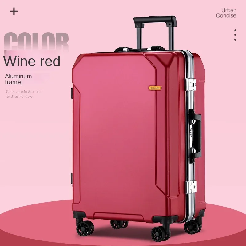 valise universelle avec cadre en aluminium, valise à roulettes, valise d'embarquement à roulettes, verrouillage par mot de passe, voyage d'affaires, nouveau, 20 ", 24/28"