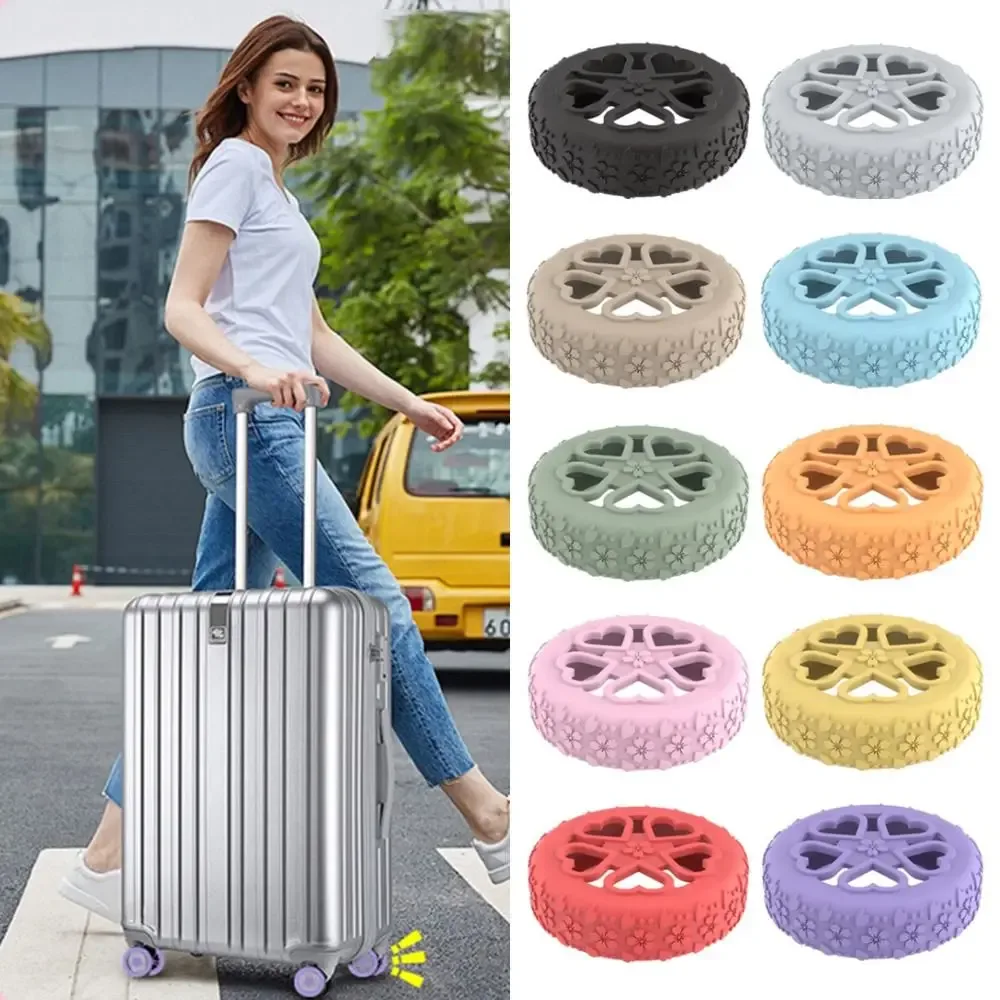8 pièces de protections en silicone pour roulettes de bagages, anti-bruit, antidérapantes, pour valises, réduisent l'usure des roues