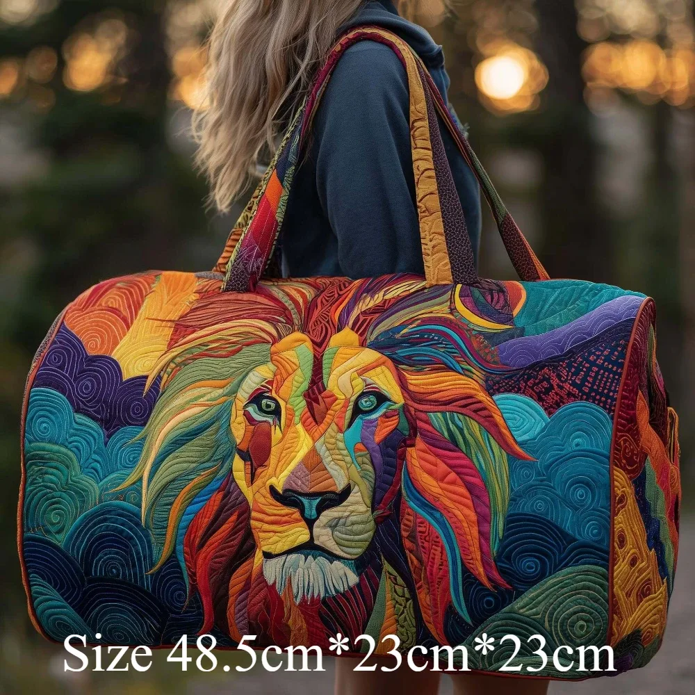 sac de voyage matelassé 3d imprimé animal ours flamant rose paon lama lion art bohème pour hommes femmes week-end plage voyage sacs