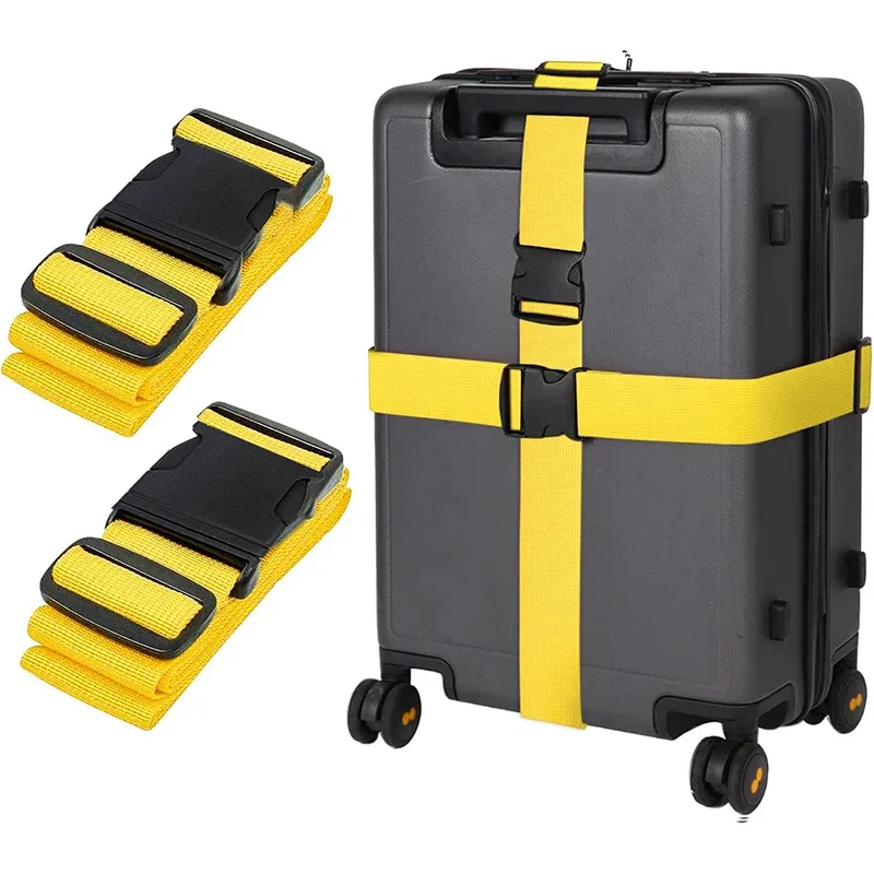sangles de bagages durables antivol, 2 pièces, ceintures de valise de voyage aux couleurs vives, sangles de bagages réglables, accessoire de bagages de voyage