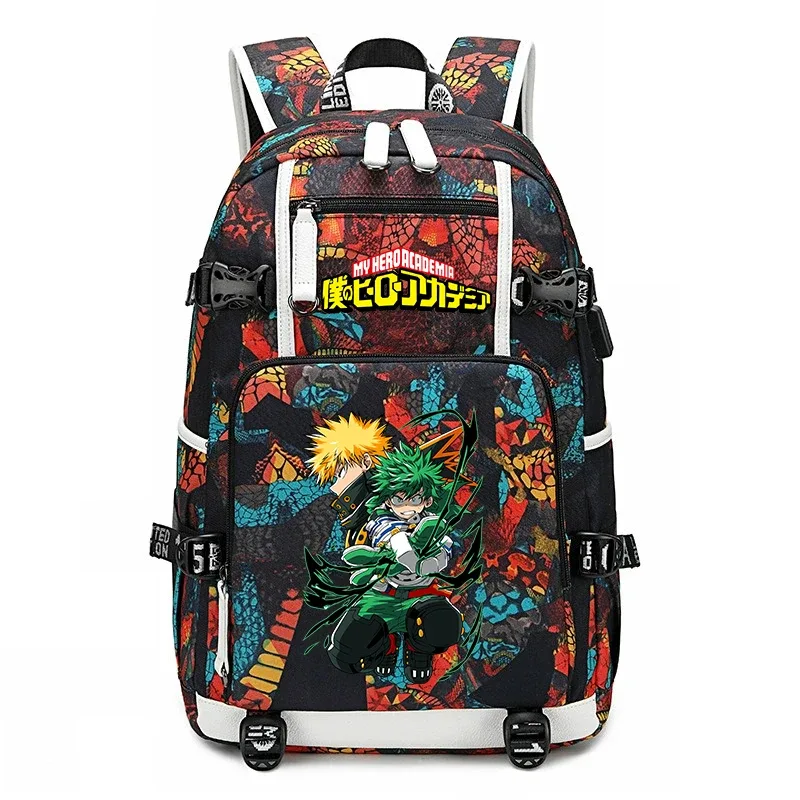 sac à dos d'école imprimé my hero academia, sac à dos unisexe de grande capacité pour garçons et filles, sac à dos de voyage décontracté