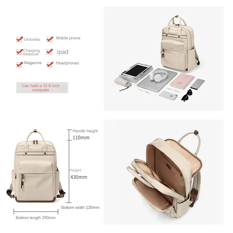 sacs à dos golf pour femmes, sac de voyage d'affaires, sacs à dos avec poignée, convient pour ordinateur portable 2024 pouces, mode oxford, 15.6